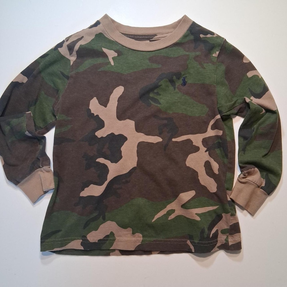 BOYS Polo Ralph Lauren Camo Long Sleeve Tee 4/4T